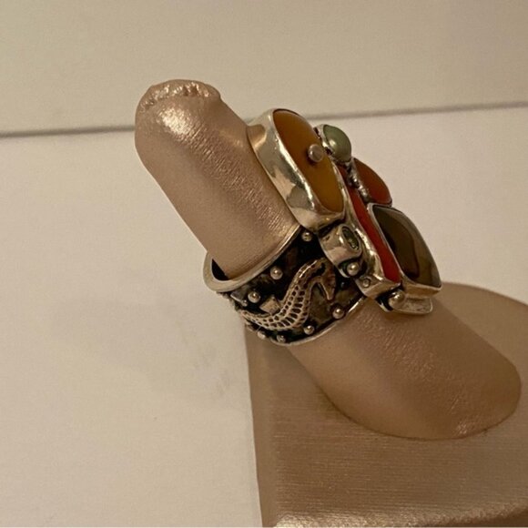 ECHO OF THE DREAMER RING STERLING SILVER MULTI COLOR STONES SIZE 7 15.9g - Picture 8 of 12